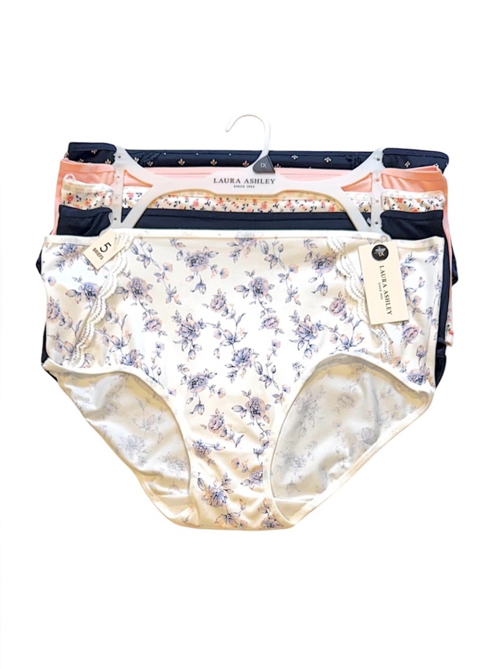 LAURA ASHLEY 5 Pack Floral Soft Comfy Stretch Briefs Panties NWT
1X